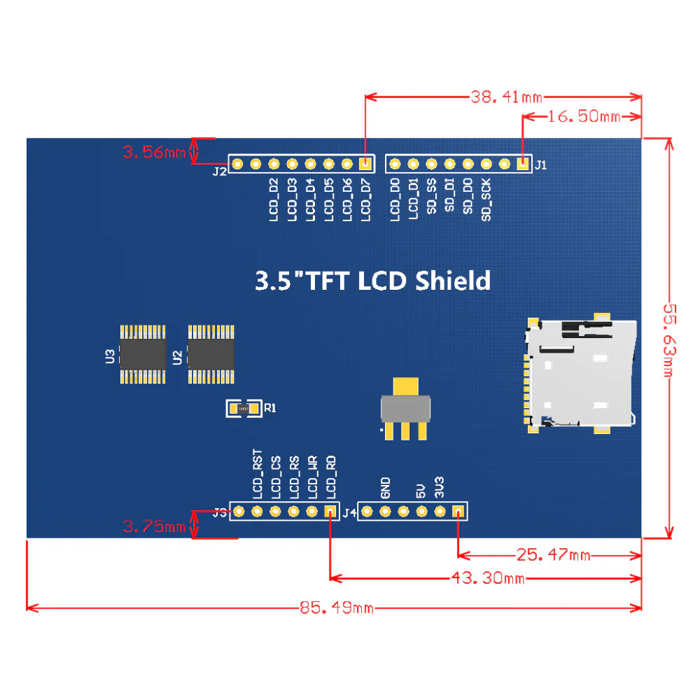 3.5″ TFT Shield for Arduino — Display Module (No Touch)