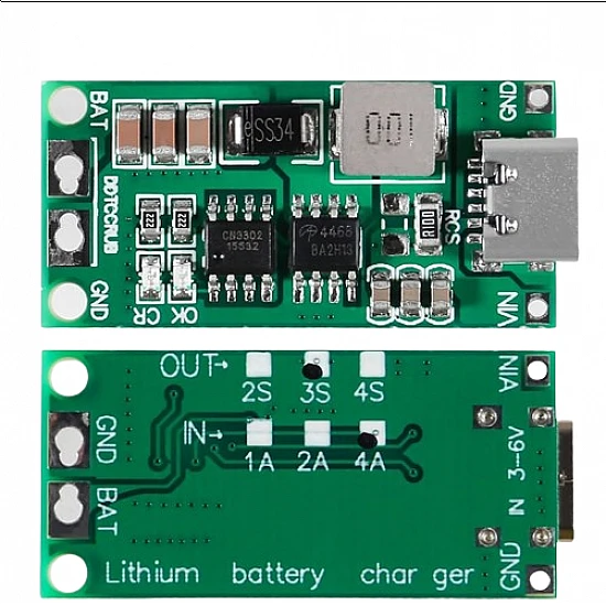 3S-4A |18650 Polymer Lithium Ion Charger Type C to 3S 12.6V 4A Booster Module