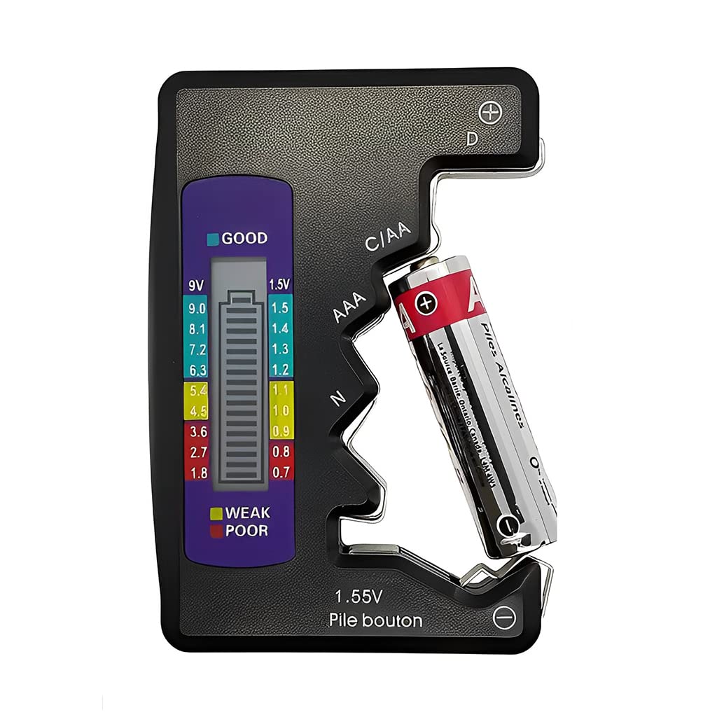 Universal Digital Battery Checker For AA/AAA/9V/C/D/N/1.5V Button Cell Battery, Small Accurate Cell Tester
