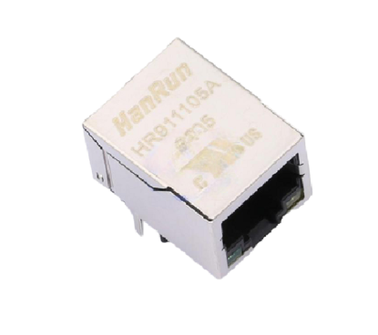 HR911105A-HANRUN-RJ45Receptacle 1 WithLED Plugin Ethernet Connectors / Modular Connectors (RJ45 RJ11) ROHS