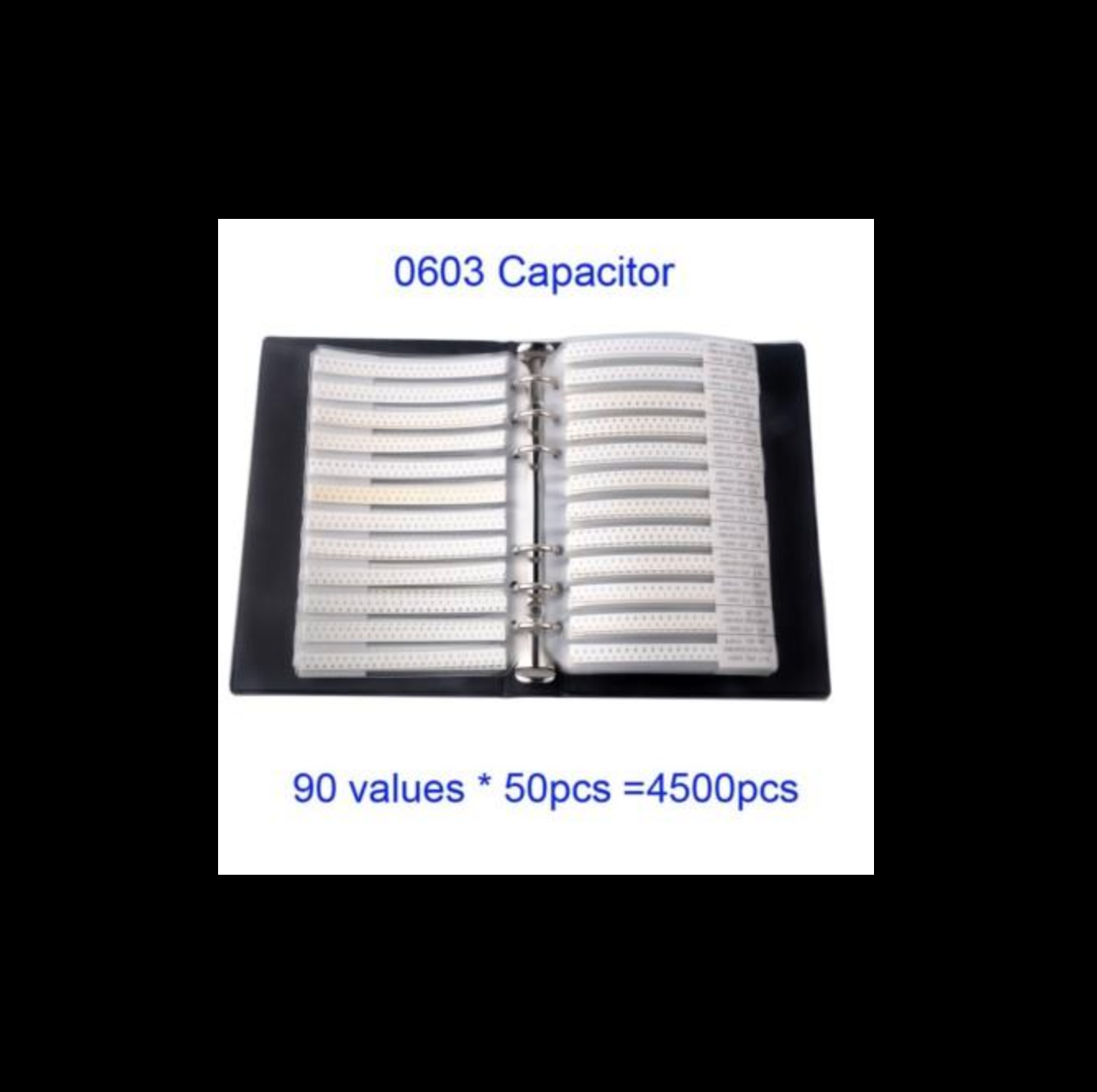 0603 SMD Capacitor Sample Book Kit – 90 Values × 50pcs Each (4500 Capacitors Total)