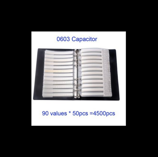 0603 SMD Capacitor Sample Book Kit – 90 Values × 50pcs Each (4500 Capacitors Total)