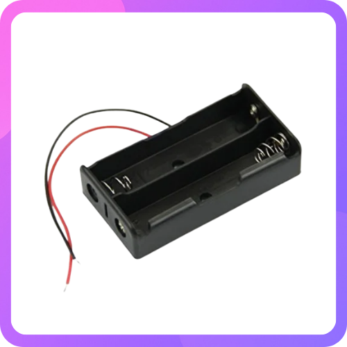 Black Plastic Storage Box Case Holder For Battery 2 x 18650 Cell Box, without cover