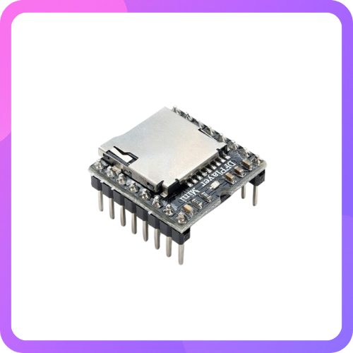 DFPlayer Mini MP3 Player Module – Micro SD Card Audio Module with Built-in Amplifier for DIY Electronics, Robotics, and Voice-Activated Projects