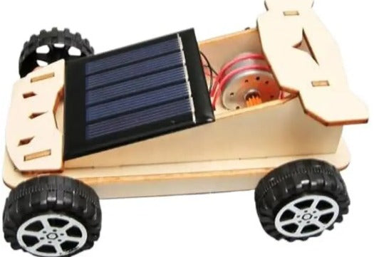 Wooden DIY Solar Panel Car Learning Toy Science Kit