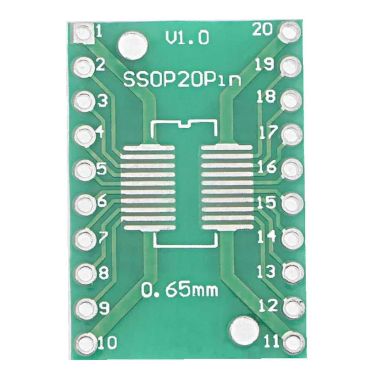 SOP20 SSOP20 to DIP20 Adapter PCB - 0.65mm & 1.27mm Double-Sided Converter