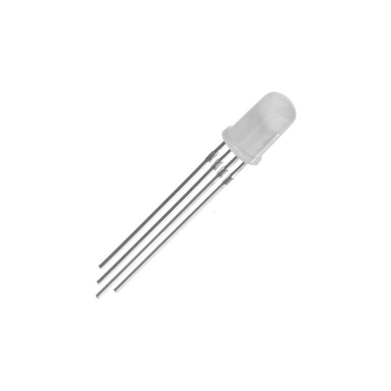 5mm Round RGB LED 4Pin Through Hole White Diffused LED
