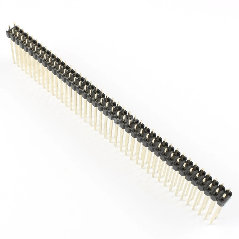 2.54mm 2×40 Pin 25mm Male Double Row Straight Long Header Strip