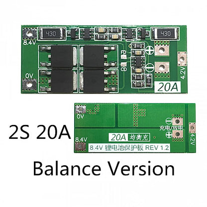 2S 7.4V 8.4V 20A 18650 Lithium Battery Protection Board with Balanced Version