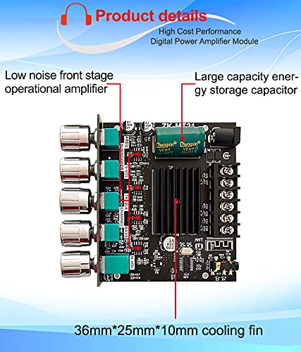 ZK-MT21 Bluetooth 5.0 Subwoofer Amplifier Board 50WX2+100W 2.1 Channel Power Audio Stereo Amplifier Tone Board Bass AMP AUX
