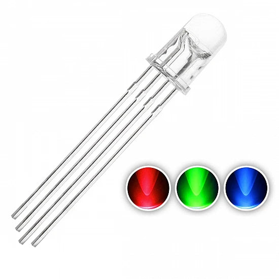 5mm 4 Pin RGB LED Common ANNODE 5MM 4 LEG CA