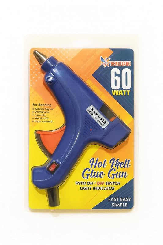 60W Hot Melt Glue Gun for DIY, Craft & Repairs – Fast Heating Glue Gun with On/Off Switch & Power Indicator Light