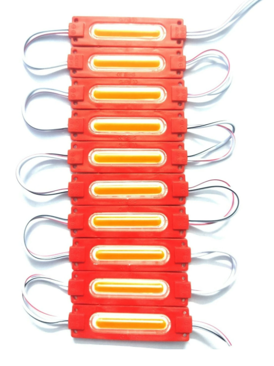Pack of 10(Red)- 2.4W Capsule LED Water-Proof Self Adhesive Module Interior Light Motorbike, Car LED (12 V, 2.4 W) (Universal For Bike, Universal For Car, Pack of 10)