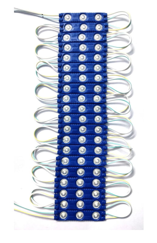 20 Pieces {BLUE} 12Volt 1.5 Watt DC Optical Lens 3 LED Module Lamp Decoration Light Electronic Hobby Kit