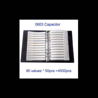 0603 SMD Capacitor Sample Book Kit – 90 Values × 50pcs Each (4500 Capacitors Total)
