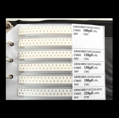0603 SMD Capacitor Sample Book Kit – 90 Values × 25pcs Each (2250 Capacitors Total)