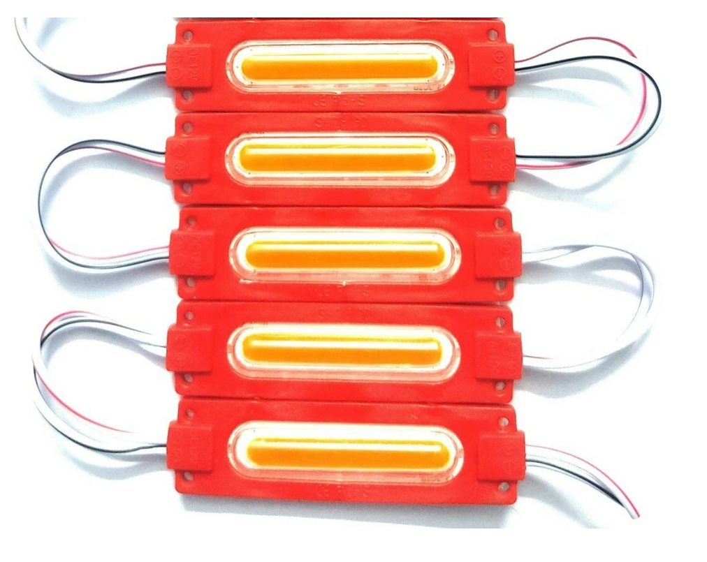 Pack of 10(Red)- 2.4W Capsule LED Water-Proof Self Adhesive Module Interior Light Motorbike, Car LED (12 V, 2.4 W) (Universal For Bike, Universal For Car, Pack of 10)