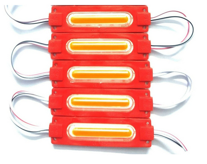 Pack of 10(Red)- 2.4W Capsule LED Water-Proof Self Adhesive Module Interior Light Motorbike, Car LED (12 V, 2.4 W) (Universal For Bike, Universal For Car, Pack of 10)