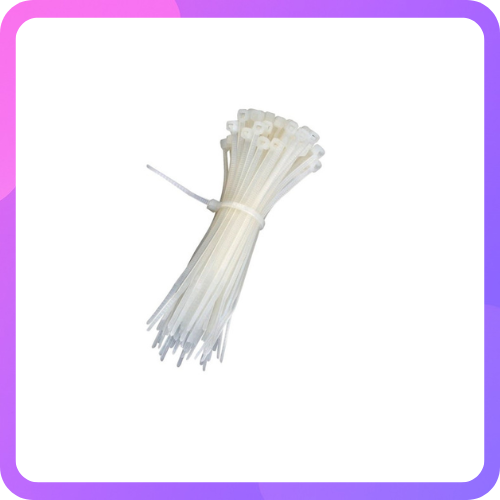 100mm Nylon Cable Ties / Packing Ties – White (100 Pieces Pack) – Mini Self-Locking Zip Ties