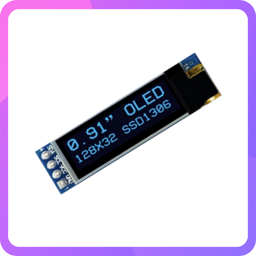 0.91″ 4‑Pin OLED Display — Blue (Monochrome OLED, 0.91 in)
