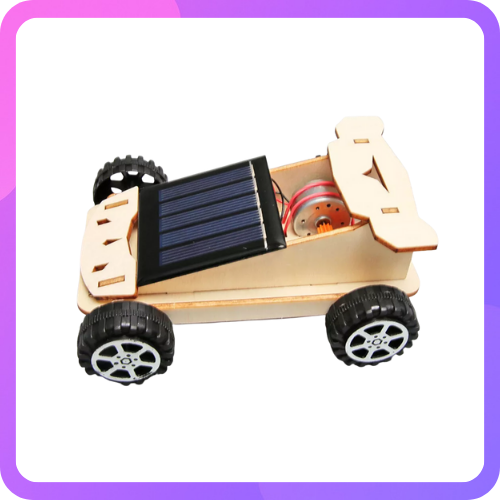 Wooden DIY Solar Panel Car Learning Toy Science Kit