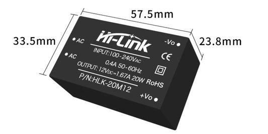 Hi-Link HLK-20M12 AC-DC Isolated Power Module (220V to 12V, 20W)