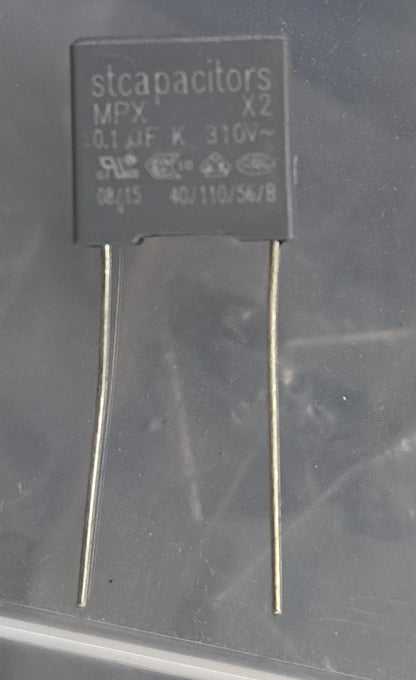 0.1µF X2 Safety Capacitor 310V AC 100nF 104K Metallized Polypropylene Film Capacitor EMI RFI Noise Suppression for SMPS, Power Supply & Electronics