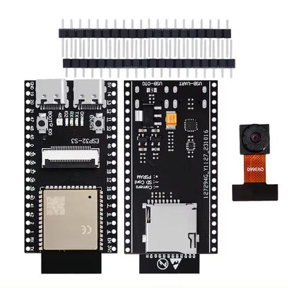 ESP32-S3-CAM Development Board with OV3660 Camera, 16MB Flash 8MB PSRAM ESP32-S3-WROOM N16R8 Module with Dual USB-C WiFi BT MCU Microcontroller