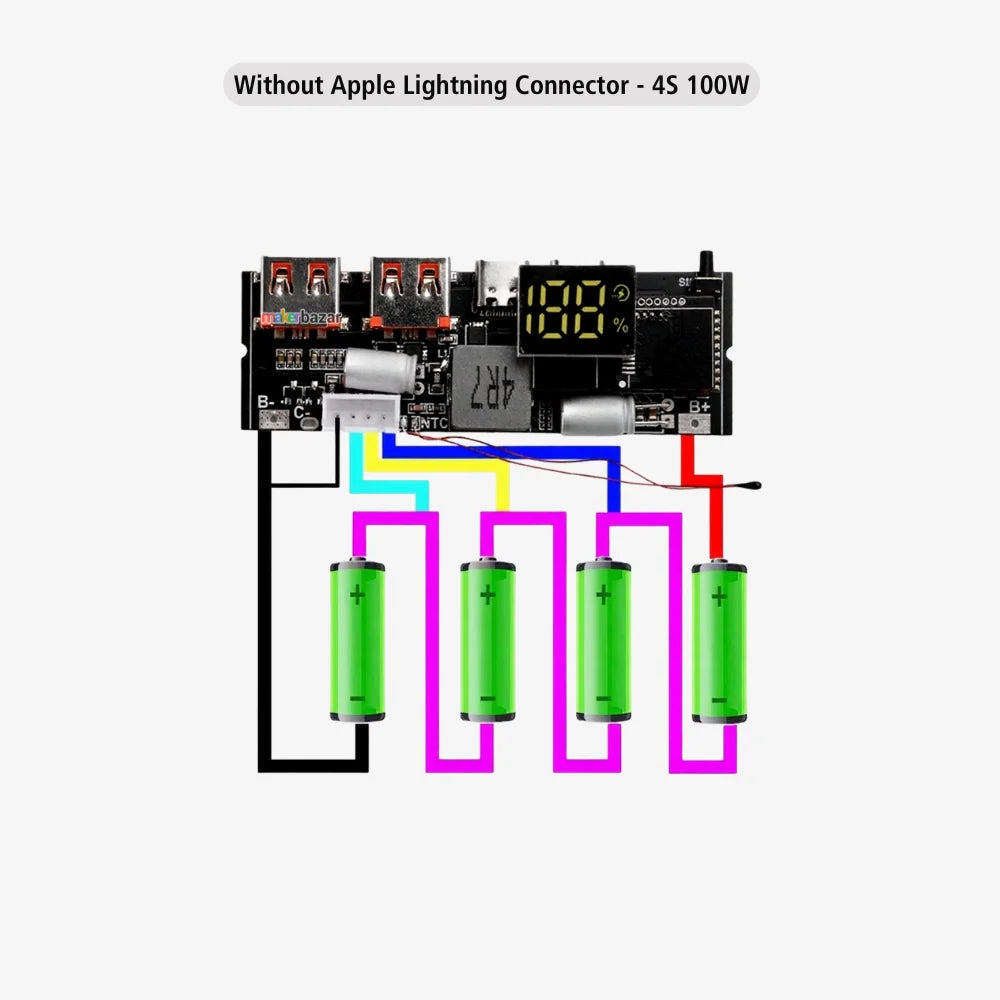 4S/5S 65W 100W 4/6 Port Two Way Fast Charging Power Bank Module Circuit Board