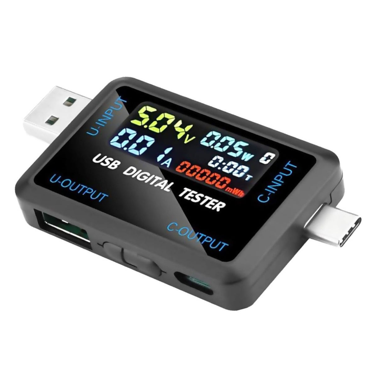 10-in-1 USB & Type-C Digital Tester - IPS Voltmeter, Ammeter, Impedance & Capacity Meter
