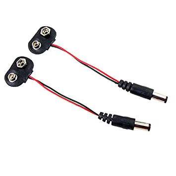 9v Battery Snap Connector + DC Jack(Battery Connector Cap) - 2pcs