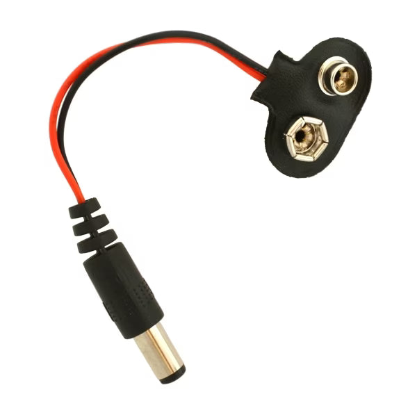 9v Battery Snap Connector + DC Jack(Battery Connector Cap) - 2pcs