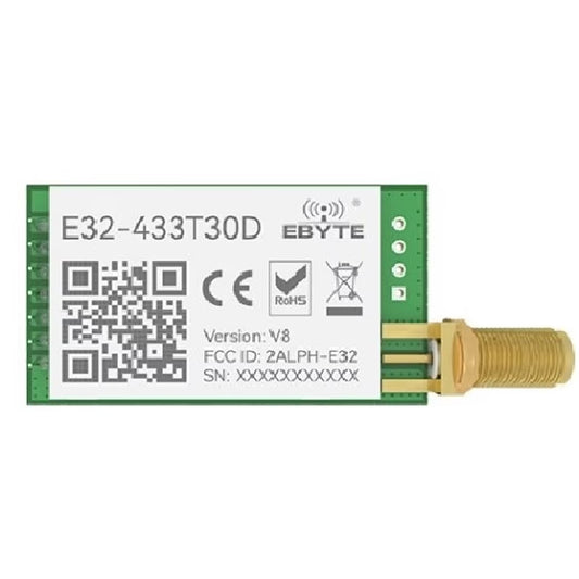 EBYTE E32-433T30D-V8 LoRa 433MHz UART IoT Long Range Wireless Transceiver Transmitter Receiver EBYTE E32-433T30D V8 Module 1W SMA Antenna