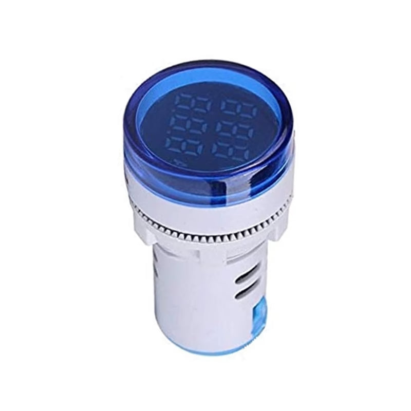 Blue AC50-500V 0-100A 22mm AD16-22DVA Round LED Indicator Light with Transformer