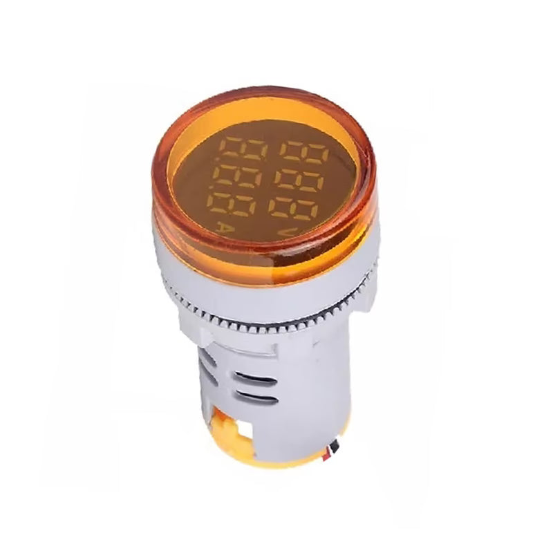 Yellow AC50-500V 0-100A 22mm AD16-22DVA Round LED Indicator Light with Transformer