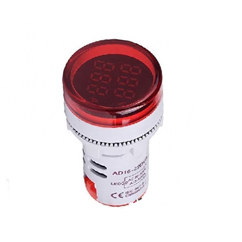 Red AC20-500V 0-100A 22mm AD16-22DVA Round LED Hertz Meter Indicator Light with Transformer