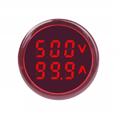 Red AC20-500V 0-100A 22mm AD16-22DVA Round LED Hertz Meter Indicator Light with Transformer