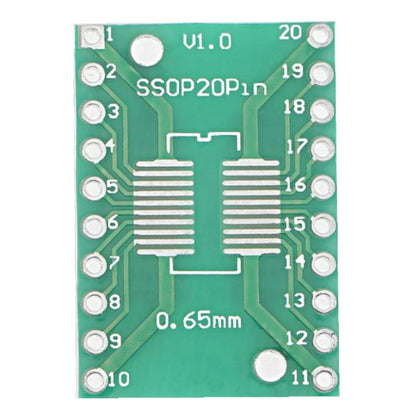 SOP20 SSOP20 to DIP20 Adapter PCB - 0.65mm & 1.27mm Double-Sided Converter