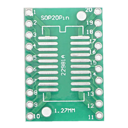 SOP20 SSOP20 to DIP20 Adapter PCB - 0.65mm & 1.27mm Double-Sided Converter