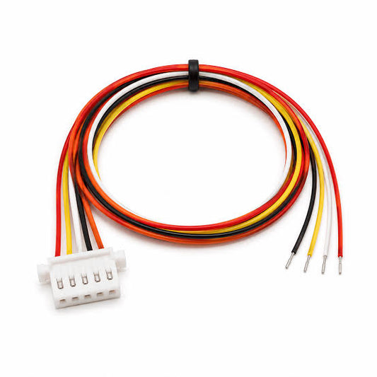 5-Pin 1mm JST-SH Cable, 30cm, Single-Ended (Female Housing + Bare Wire)