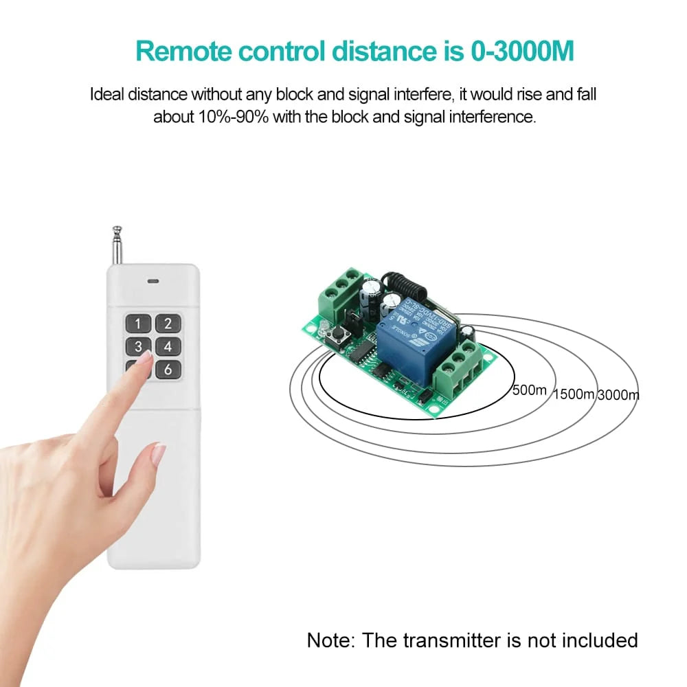 3000m Long Range Distance High Power 12CH Portable Remote  Control Key Fob 12 CH RF 433 MHz Transmitter