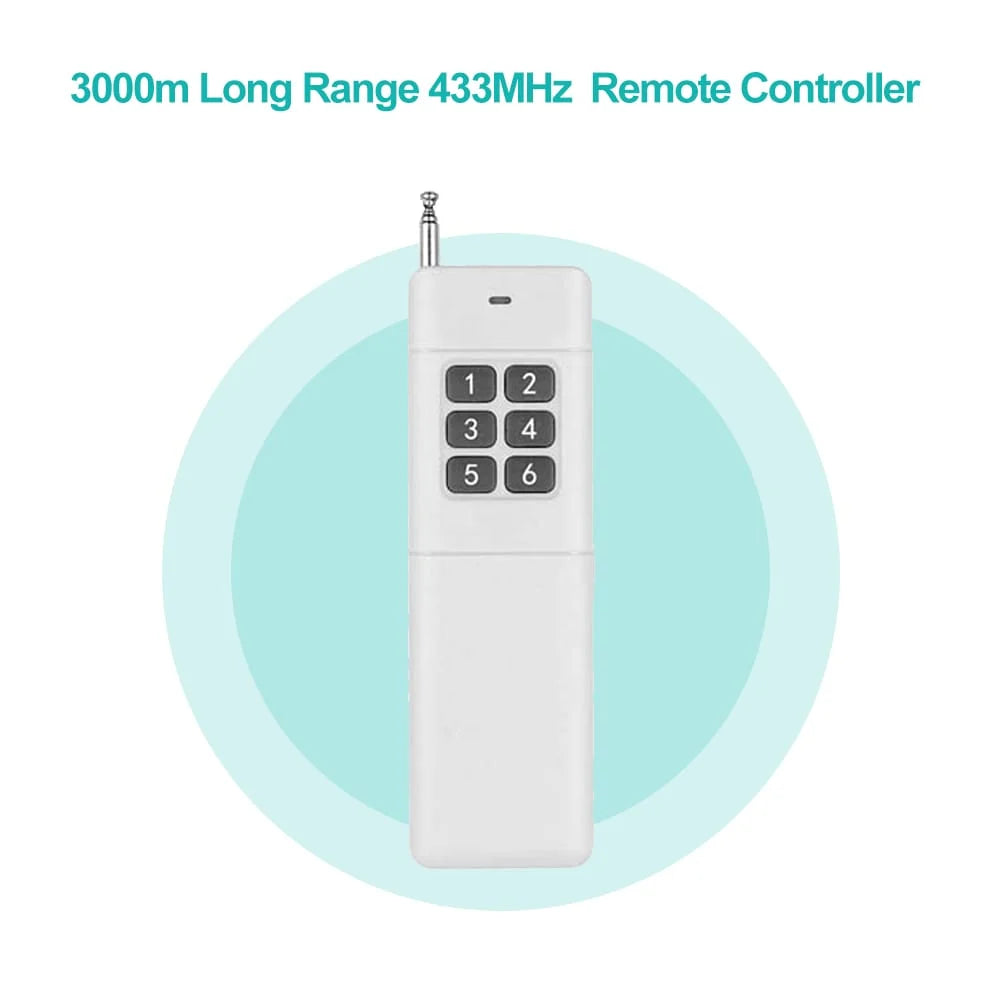 3000m Long Range Distance High Power 12CH Portable Remote  Control Key Fob 12 CH RF 433 MHz Transmitter