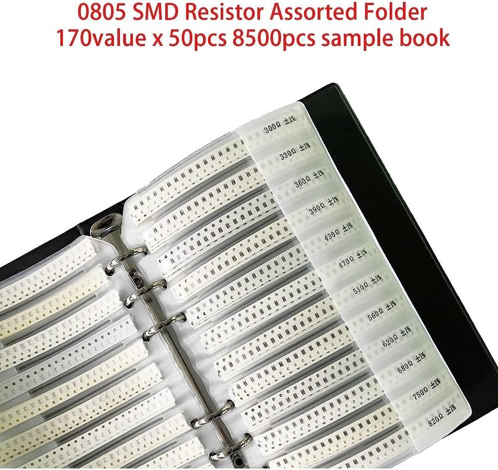 0805 SMD Resistor Sample Book Kit – 170 Values × 50pcs Each (8500 Resistors Total)